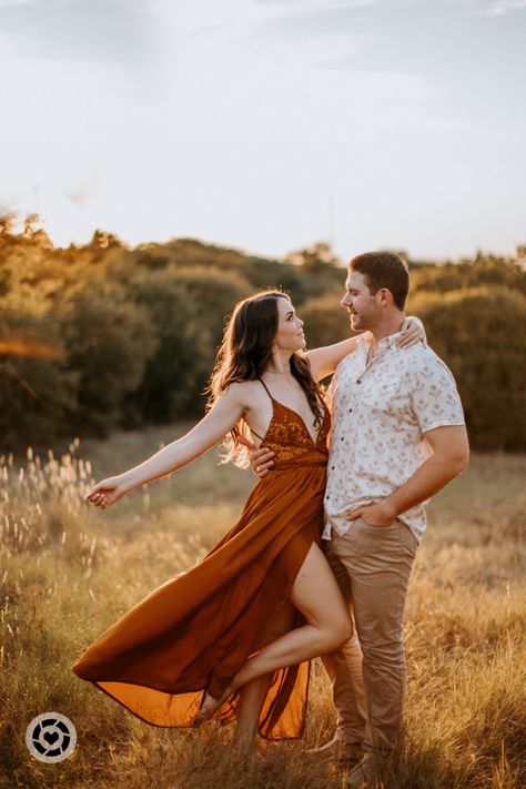 Dreamy outdoor engagement pictures. This silky camel/orange dress is one of my favorite dresses to this day! TTS. Follow my shop @emscapades on the @shop.LTK app to shop this post and get my exclusive app-only content! #liketkit #LTKunder100 #LTKfamily #LTKmens @shop.ltk https://liketk.it/3FpDi Orange Dress Couple Photoshoot, Orange Dress Engagement Photos, Dresses For Engagement Pictures, Outdoor Engagement Pictures, Dress For Engagement, Fall Couple Photos, Dress Couple, Engagement Picture Outfits, Engagement Pic