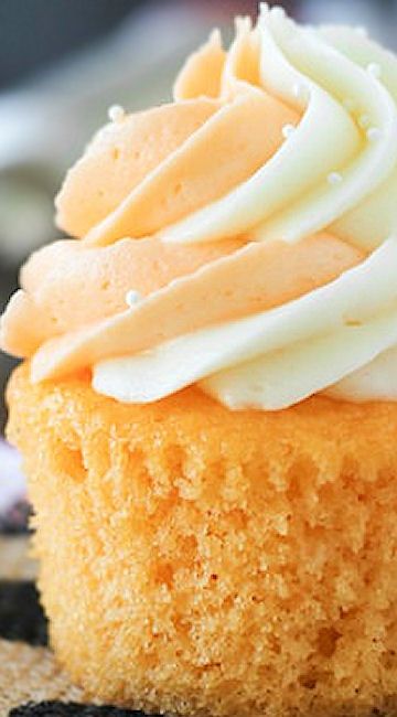 Orange Cream Pop Cupcakes Orange Buttercream Cupcakes, Orange Vanilla Cupcakes, Orange Cream Cupcakes, Orange Flavored Cupcakes, Orange Creamsicle Cake Pops, Starbucks Orange Cake Pop, April Cupcakes, Little Cutie Cupcakes, Orange Cupcake Recipe