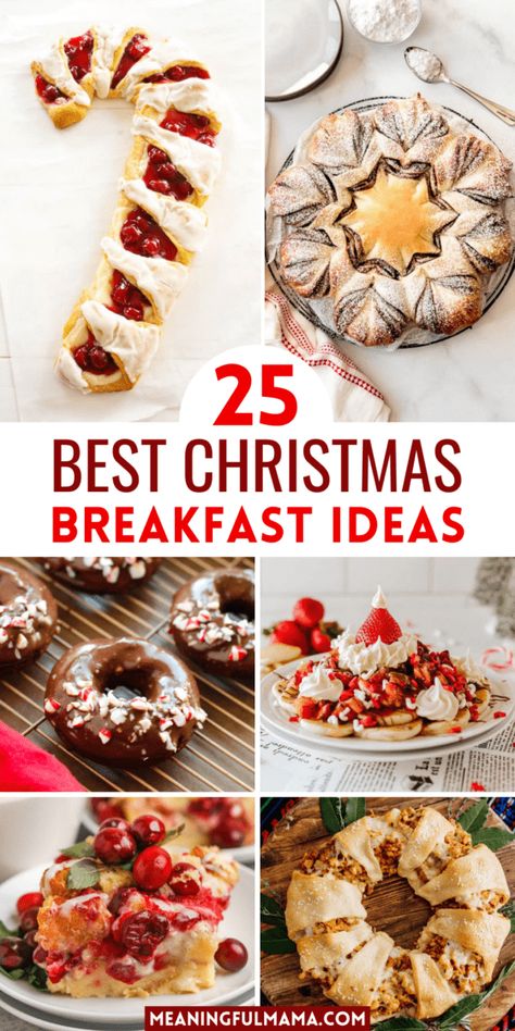 25 Best Christmas Breakfast Ideas Christmas Breakfast Dessert Ideas, Winter Wonderland Breakfast, Christmas Themed Brunch Ideas, Sweet Christmas Breakfast Ideas, December Breakfast Ideas, Best Christmas Breakfast Recipes, Christmas Breakfast Spread, Christmas Breakfast Pastries, Christmas Breakfast Ideas Make Ahead