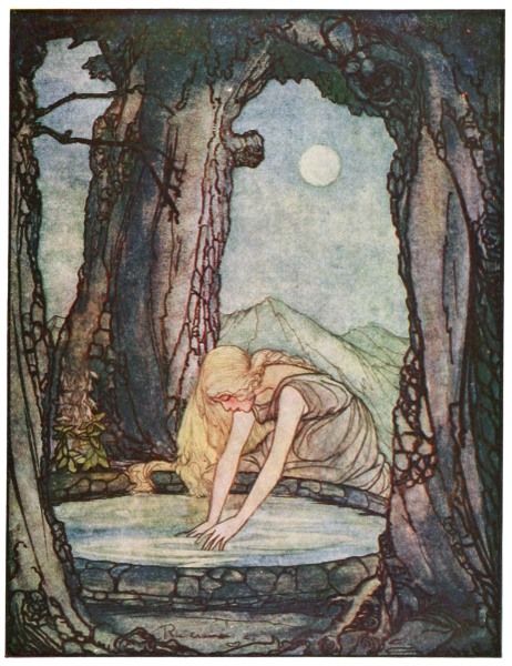 The Project Gutenberg eBook of Grimm’s Fairy Tales, by Frances Jenkins Olcott (Editor). Warwick Goble, Edmund Dulac, Fairy Tale Illustration, Grimm Fairy Tales, Fairytale Illustration, Vintage Fairies, Fairytale Art, Fairy Art, Folk Tales