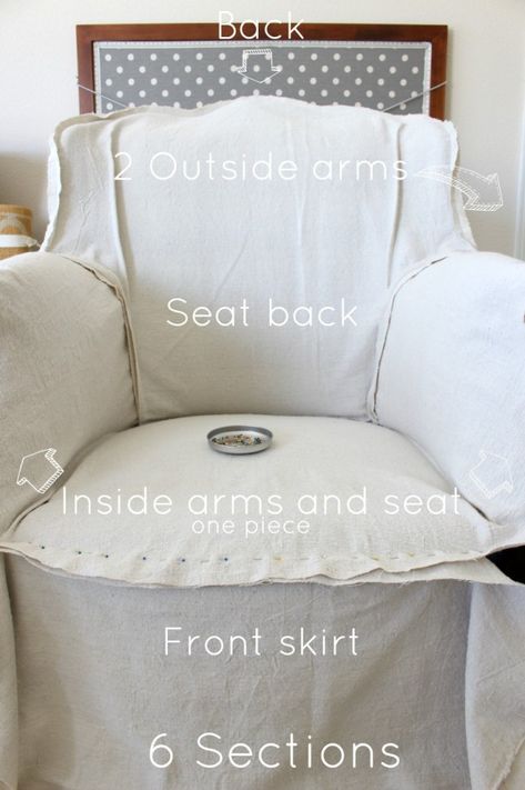 See this step by step tutorial on how to make an armchair slipcover from a dropcloth. It's much easier than you might think. #dropclothslipcover #slipcover #slipcovertutorial #armchairslipcover #diyslipcover Drop Cloth Slipcover, Diy Furniture Upholstery, Furniture Reupholstery, Reupholster Chair, Reupholster Furniture, Upholstery Diy, Slip Covers, Armchair Slipcover, Arm Chair Covers