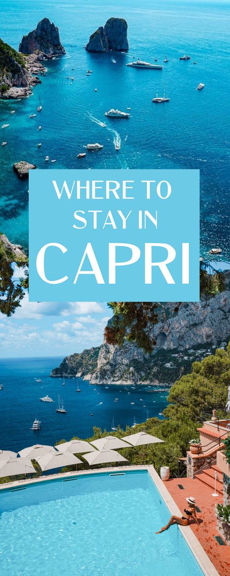 The best places to stay in Capri on Italy's Amalfi Coast #italy #italytravel Where To Stay In Capri Italy, Capri Hotels, Capri Honeymoon, Capri Vacation, Isle Of Capri Italy, Private Island Honeymoon, Italian Islands, Almafi Coast Italy, Montauk Wedding