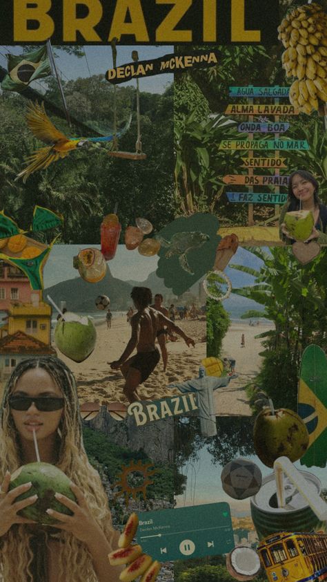 Brazil Summer, Summer Aesthetic Vibes, Brazil Wallpaper, Brazil Aesthetic, Brazil Culture, Aesthetic Vibes, Aesthetic Collage, Create Collage, Summer Aesthetic