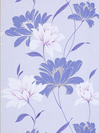 Blue And White Floral Wallpaper, White And Silver Wallpaper, White Floral Wallpaper, Website Colors, Tropical Fabric Prints, Blue Floral Wallpaper, Doll House Wallpaper, Wallpaper Uk, Silver Wallpaper