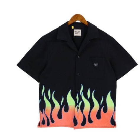 Gallery dept. Black casual short-sleeved shirt Ralph Lauren, Flames Shirt, Gallery Dept, Shorts Set, Short Sleeve Shirt, Mens Polo, Men's Polo Shirt, Polo Ralph Lauren, Polo Shirt