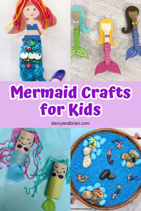 Mermaid Crafts For Kids, Little Mermaid Crafts, Diy Mermaid Tail, Mermaid Slime, Paper Doll Craft, Crafts For Kids Easy, Mermaid Headband, Mermaid Crafts, Rainbow Mermaid