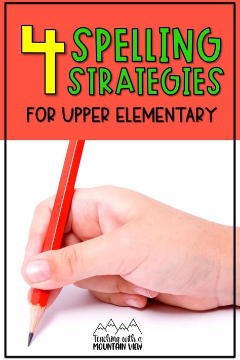 Spelling strategy is an important part of upper elementary literacy instruction. Read tips and download resources for 4 key strategies for teaching spelling in 3rd, 4th, and 5th grades. Third Grade Spelling, Spelling Word Activities, Spelling Strategies, Study Strategies, Teaching Spelling, Grade Spelling, Elementary Teaching, Teaching Grammar, Spelling Words