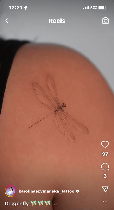 Dragonfly Sternum Tattoo Women, Dragon Fly Tattoo For Women Simple, Dragonfly Tattoo Wrist, Dragonfly Tattoo Designs For Women, Dragonfly Neck Tattoo, Dragon Fly Tattoo Simple, Minimalist Dragonfly Tattoo, Dragonfly Tattoo For Women, Fine Line Dragonfly Tattoo