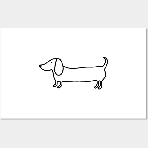 Cute hand drawn dog dachshund - Dachshund - Posters and Art Prints | TeePublic Daschund Doodles, Weiner Dog Doodle, Cartoon Weiner Dog, How To Draw A Dachshund, Daschund Drawing Illustration, Dashund Dogs Drawing, Dachshund Doodle, Wiener Dog Drawing, Dachshund Outline