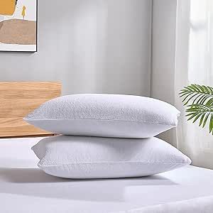 ProtectMySleep® Cotton Terry Pillow Protectors - 2-Pack, Eco-Friendly, Waterproof & Hypoallergenic Zippered Covers (Toddler) Cotton Pillow, 2 Pack, Eco Friendly, For The Home, Pillows, Zipper