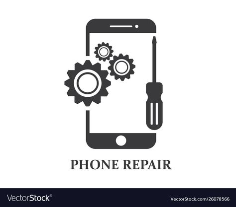 Mobile Repairing Logo, Phone Store Logo, Phone Shop Logo, Phone Repair Logo, Phone Logo Design, Service Hp, Mobile Shop Design, Business Card Icons, Phone Vector