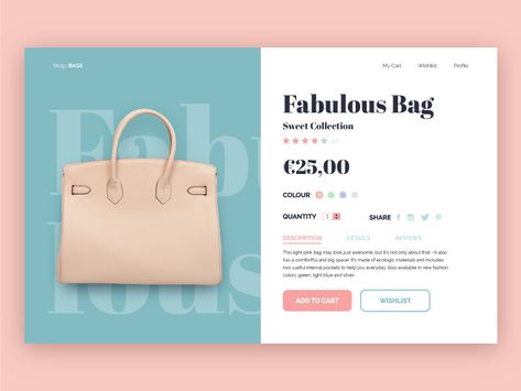 Daily UI Challenge #012 - Single Product Daily Ui, Paper Shopping Bag, Creative Professional