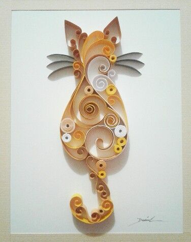 #gato #filigrana #paper #art #danart Quiling Paper Art, Quilled Paper Art, Paper Quilling Patterns, Quilled Creations, Embroidery Cards, Quilling Craft, Quilling Paper Craft, Paper Quilling Designs, Quilling Paper