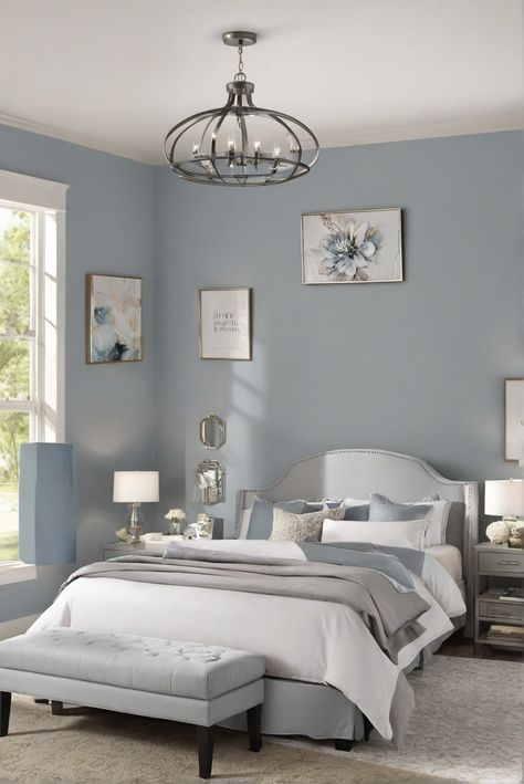 Dolphin Fin, Bedroom Transformation, Home Decor Inspiration, Behr Paint Sw Upward, Colorful Living Room Bright, Renovation Living Room, Paint Colors 2024, Dolphin Fin, Modern Paint Colors, Paint Guide, Light Colored Furniture, Sophisticated Bedroom