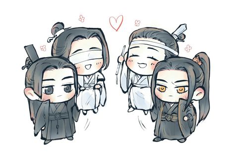 Song Lan x Xiao Xingchen/Nie Mingjue x Lan Xichen Nie Mingjue X Lan Xichen, Song Lan X Xiao Xingchen, Xiao Xingchen, Lan Xichen, Chinese History, Cute Chibi, Chinese Art, One Pic, Cute Pictures