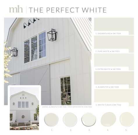 Colonial Remodel, Off White Paint Colors, Laundry Room Paint, White Exterior Paint, Monika Hibbs, Home Paint Color, Best White Paint, Exterior House Color, Off White Paints