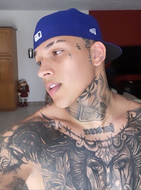 Best Face Tattoos For Men, Face Tats Men, Small Face Tattoo Men, Sideburn Tattoo Guys, Mens Face Tattoos, Face Tattoo Ideas, Chest Neck Tattoo, Small Face Tattoos, Face Tats