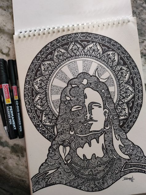 Shiva Mandala Art, Shiva Mandala, Pics Art App, Adiyogi Shiva, Disney Drawings Sketches, Art And Craft Videos, Mandala Drawing, Disney Drawings, Lord Shiva