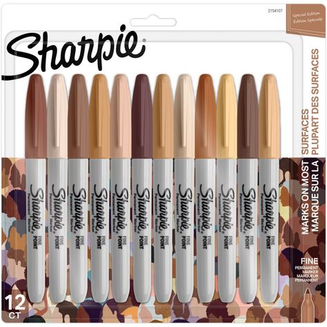 Sharpie Colors, Sharpie Permanent Markers, Sharpie Markers, Sharpie Marker, Creating Artwork, Different Skin Tones, Colors For Skin Tone, Coloring Markers, Markers Set