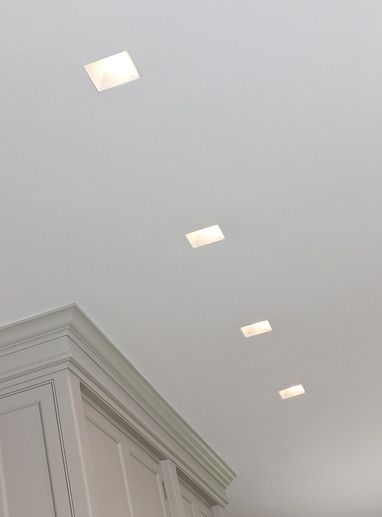 Recessed Led Lighting Ceilings, Light Panel Ceiling, Square Recessed Lighting Ceilings, Square Can Lights, Modern Recessed Lighting, Canned Lighting, Square Recessed Lighting, Master Bath Lighting, Square Ceiling Lights