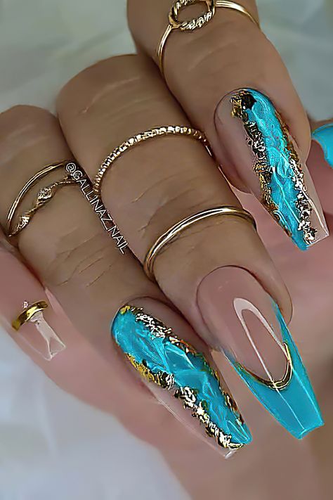 Looking for some easy nail art ideas to get creative with? Check out these simple yet stunning designs that you can easily recreate at home! From ombre to geometric patterns, these nail art ideas will take your manicure to the next level. Try them out today! Nails Teal, Easy Nail Art Ideas, Teal Nail Designs, Teal Nails, Beauty Tricks, Nail Nail, Beautiful Nail Designs, Nail Art Ideas, Easy Nail Art