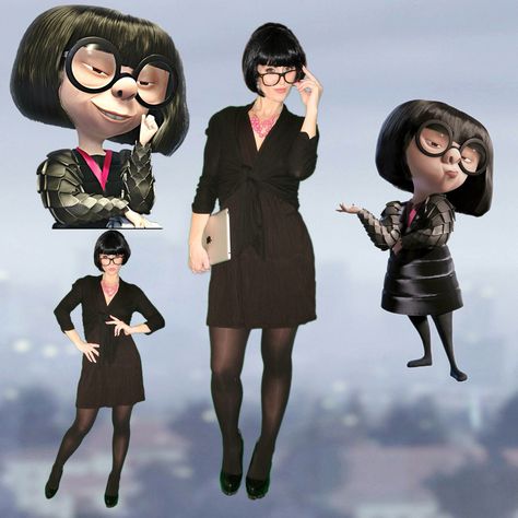 Disneybound as Edna Mode Edna Mode Outfits, Edna Costume Diy, Edna Mode Halloween Costume, Edna Mode Costume Diy, Edna Mode Dress To Impress, Edna Mode Cosplay, Enda Mode, Edna Cosplay, Edna Costume