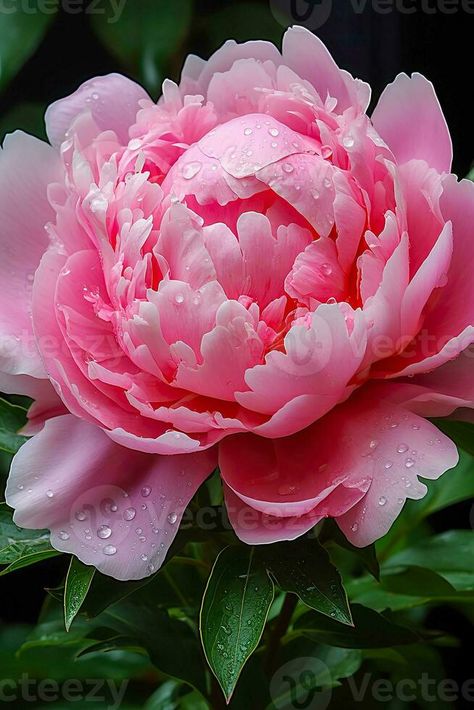 Vertical frame, close-up of open peony buds in water drops, AI-generated idea for floral background Peonies Photography, Open Peony, Peony Buds, Peony Bud, Vector Frame, Vertical Frames, Background Background, Peony Flower, Floral Background