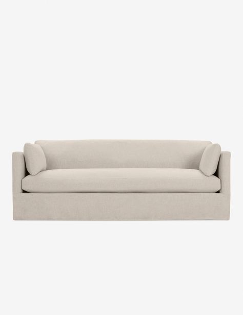 Fabienne Slipcover Sofa | Lulu and Georgia White Slipcovers, Slipcover Sofa, Sofa White, Washable Slipcovers, Long Lumbar Pillow, Neutral Interiors, Lulu And Georgia, Outdoor Furniture Collections, White Sofas