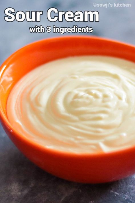 How To Make Sour Cream, Things To Make With Heavy Whipping Cream, Sour Cream Recipe, Honey Mustard Pork Chops, Homemade Sweetened Condensed Milk, Mexican Sour Cream, Make Sour Cream, Homemade Sour Cream, Ginger Chutney