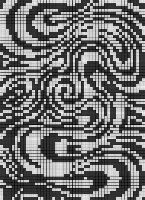 Alpha pattern #138935 | BraceletBook Knitting Patterns Graph, Crochet Tapestry Pattern Beginner, Grid Crochet Patterns Sweater, Cross Stitch Patterns Goth, Crochet Grid Patterns 2 Colors, Alpha Patterns Crochet Black And White, Spiral Knitting Pattern, Swirl Pixel Art, Cool Grid Patterns