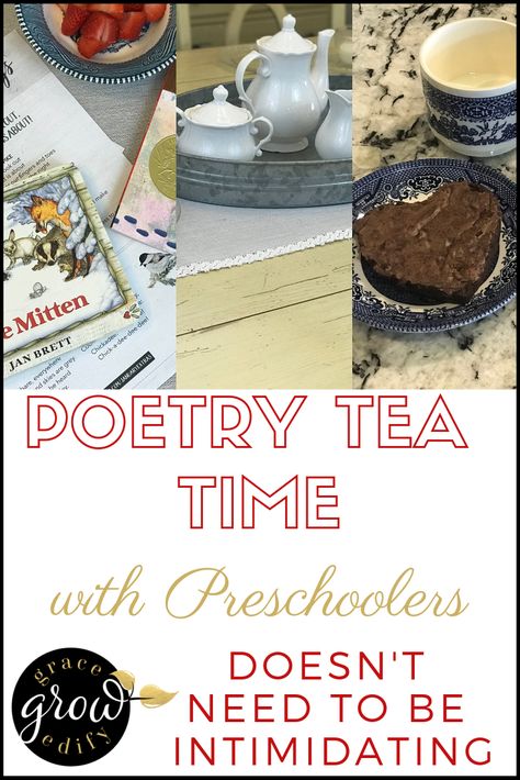 Poetry Tea Time with Preschoolers Doesn’t Need to be Intimidating | Poetry for Preschoolers | Homeschool Poetry Tea Time | Poetry Tea Time | Homeschool Lesson Plans | Homeschool | #homeschool #poetryteatime Time Poetry, Poetry Tea, Poetry Tea Time, Books And Tea, Homeschool Lesson Plans, Buy Cookies, Kindergarten Lesson Plans, Kindergarten Lessons, Homeschool Lesson