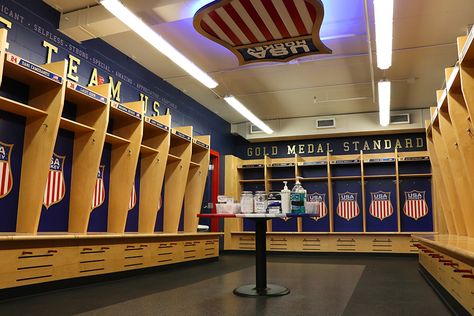 Hockey Locker Room, Hockey Locker, Olympic Women, Hockey Room, Team Development, Usa Hockey, Women's Hockey, Dwelling On The Past, Sports Center