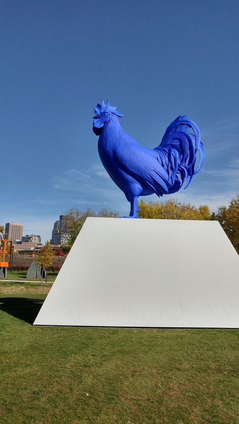 Blue Rooster:  Minneapolis, Minnesota. Walker Art Center, sculpture garden. Blue Sculpture, Minneapolis Sculpture Garden, Walker Art Center, Walker Art, Sculpture Garden, Minneapolis Minnesota, Art Blue, Public Art, Art Center