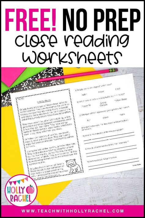 Free Reading Passages For 3rd Grade, Reading Passages 1st Grade, Reading Comprehension Passages Free, Free Reading Passages, Free Reading Comprehension Worksheets, Reading Foundational Skills, Upper Elementary Reading, Close Reading Activities, Close Reading Passages