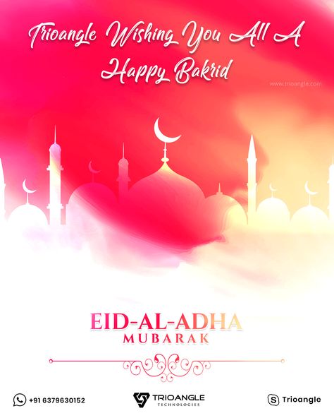 On The Day Of Bakrid- Feast of the Sacrifice, Trioangle Wishing You All A  "Happy Bakrid" #bakrid #EidAdhaMubarak #trioangle Happy Bakrid, Eid Adha Mubarak, Eid Adha, Adha Mubarak, Eid Al-adha Mubarak, The Sacrifice, Eid Al Adha, Chocolate Cake, The Day