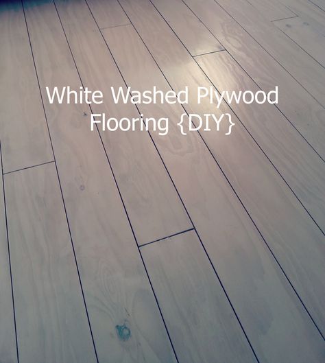 White Washed Plywood Flooring {DIY} | BUGGALUGGS Whitewash Plywood Floor, Whitewashed Plywood Walls, Paint Subfloor, Inexpensive Flooring Ideas Diy Plywood, White Washed Plywood Floor, How To Make Plywood Look Like Planks, White Washed Plywood, Stained Subfloor Plywood, Flooring Hacks