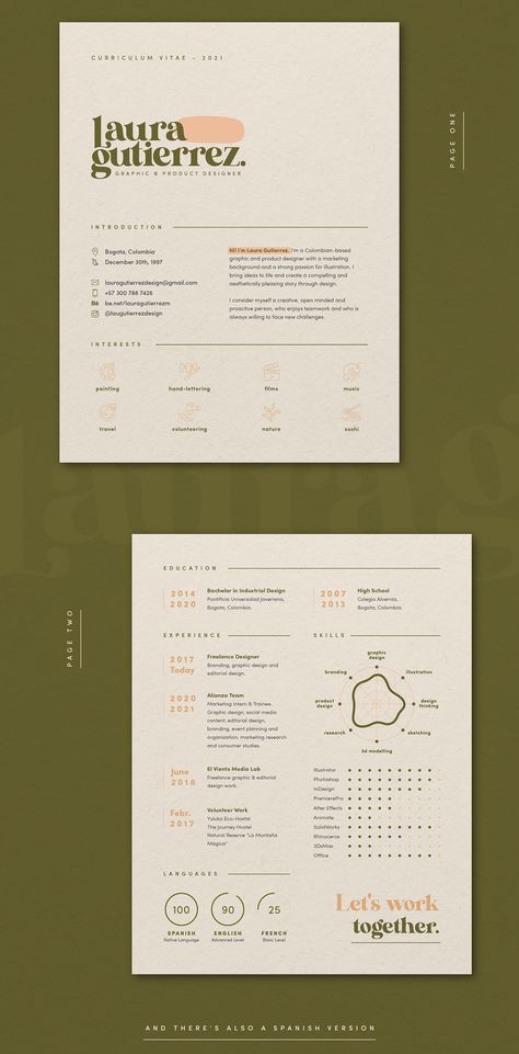 Resumé/CV on Behance Curriculum Vitae Design, Visual Resume, It Cv, Cv Inspiration, Graphic Design Cv, Design Resume, Creative Cv, Cv Design, Graphic Design Resume