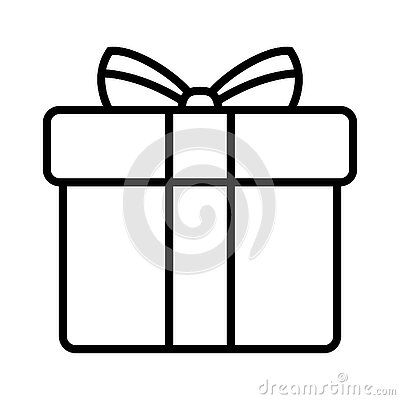 present-gift-box-icon-vector-isolated-elements-christmas-gift-icon-illustration-vector-symbol-surprise-present-linear-design-stock-vector-vector-illustration-isolated-white-background Present Drawing Easy, Present Box Drawing, Gift Drawing Ideas, Gift Box Drawing, Presents Drawing, Christmas Present Drawing, Christmas Gift Drawing, Box Symbol, Gift Icon