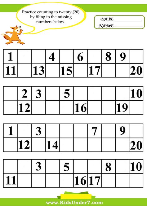 Kindergarten Missing Number Worksheet 1-20 | Missing Number Worksheets 1-20 Missing Number Worksheets, Number Worksheets Kindergarten, Numbers Worksheets, Counting Worksheets, Numbers Kindergarten, Missing Numbers, Kindergarten Worksheets Printable, Learning Worksheets, Kids Math Worksheets