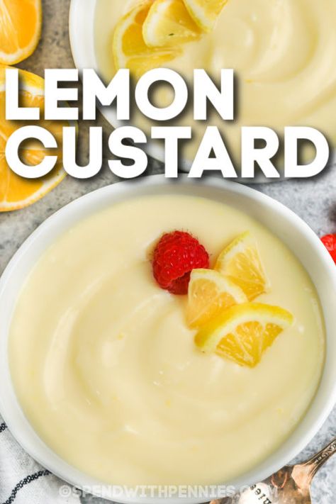 Easy Lemon Custard, Snow Pudding, Lemon Custard Cake, Blueberry Pudding Cake, Blueberry Pudding, Cream Eggs, Frozen Lemon, Custard Pudding, Lemon Curd Recipe