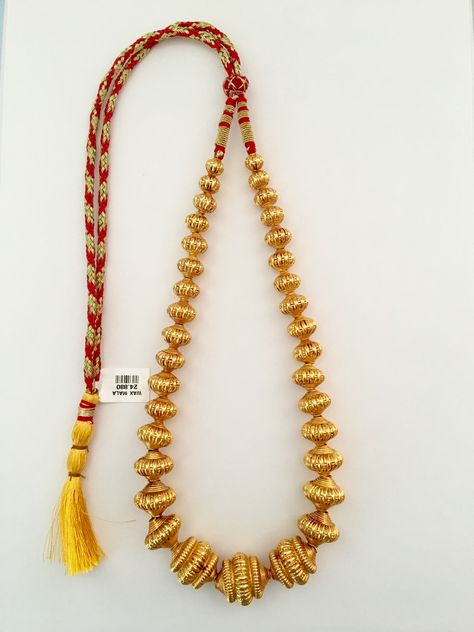 Shree Maya Jewellers Antique Handmade 22K Gold Javmani Beads Mala Weight Approx 25 Grams  Whatsapp +919158990151 25 Grams Gold Necklace Designs, Gold Mala, Jewelry White Gold, Antique Necklaces Design, Dainty Gold Jewelry, Fancy Jewelry Necklace, 22k Gold Jewelry, Pearl Jewelry Design, Beads Mala