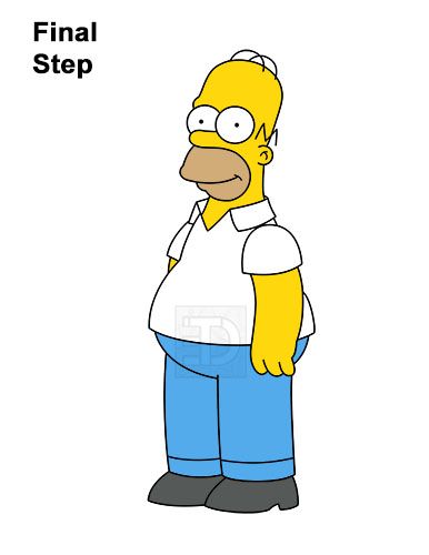 How to Draw Homer Simpson (Full Body) VIDEO & Step-by-Step Pictures Homer Simpson Drawing, Simpsons Drawings, Simpsons Characters, New Drawing, Drawing Cartoon Characters, Halloween Pumpkins Carvings, Homer Simpson, Learn How To Draw, Bird Drawings