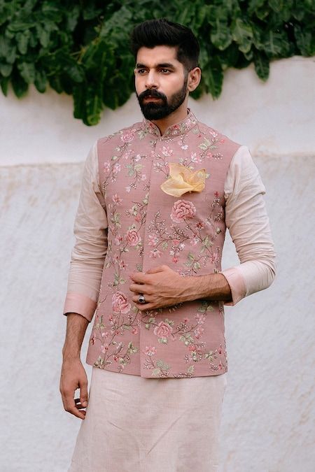 Kurta Koti Set For Men, Gents Bandi Kurta, Veshti With Kurta For Men, Kothi Kurta Men, Basket Kurta Pajama, Mens Koti Kurta, Bundy Kurta Set For Men, Pastel Pink Kurta For Men, Kurta With Blazer For Men