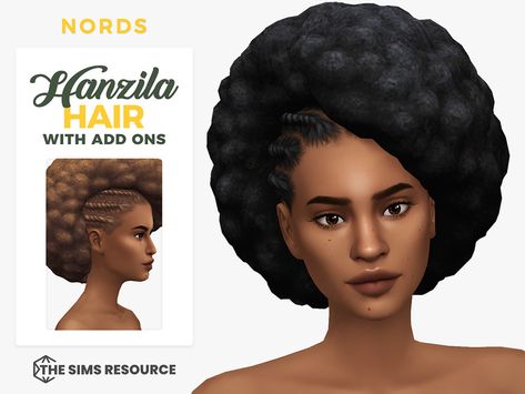 The Sims Resource - Hanzila Hair Sims 4 Twists, Afro Hair Sims 4 Cc, Sims 4 Afro Hair, Aurora Hair, Sims 4 Cc Hair, Female Sims, Sims 4 Black Hair, Sims 4 Mm, Afro Textured Hair