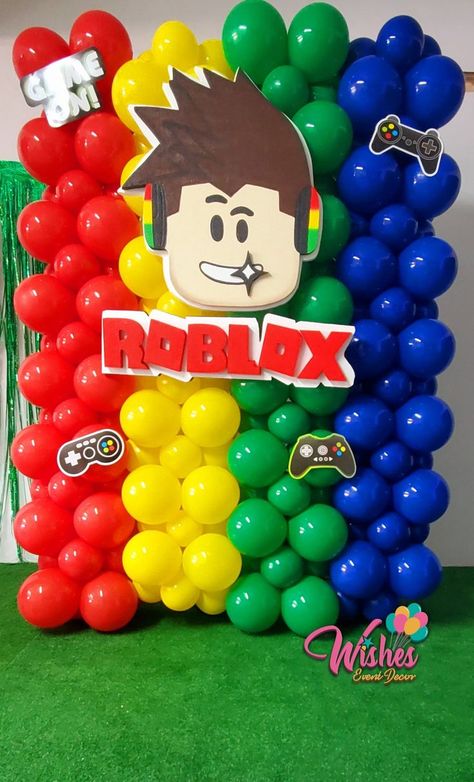 Roblox Party Ideas Decoration, 9 Birthday Party Ideas Boy, Birthday Roblox Party Ideas, Roblox Table Decoration, Roblocks Birthday Party Ideas, Roblox Theme Birthday Party Ideas, Roblox Diy Party, Roblox Birthday Party Ideas Diy, Roblox Bday Party Ideas