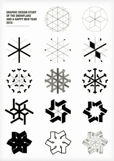 Graphic Design Study of the Snowflake by Andrei D. Robu. (wrapping inspiration) Snow Images, Graphic Design Images, Snowflake Designs, Zentangle Patterns, Christmas Illustration, 로고 디자인, History Design, Interior Design Trends, Christmas Design