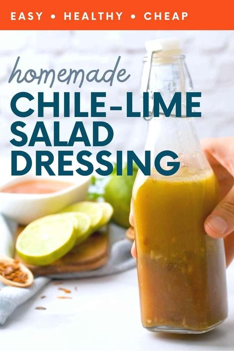 This simple dressing is a bright, vibrant addition to nearly any salad you can imagine. We especially love it on a taco salad! Chili Lime Vinaigrette Recipe, Simple Chili, Chili Lime Vinaigrette, Chili Salad, Taco Salad Dressing, Lime Salad Dressing, Chili Lime Dressing, Vinaigrette Dressing Recipe, Simple Dressing