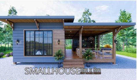 Wood House Design, Tiny Farmhouse, Tiny Container House, Tiny House Big Living, Small Bungalow, Beautiful Small Homes, Wooden House Design, Tiny House Exterior, Modern Small House Design