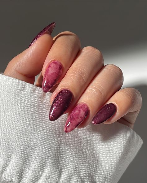 Plum marble nails 🥹�🍇✨ swipe left for tutorial👀 ring @nadrijewelry *gifted products #nailart #nailsofinstagram #marblenails #naildesign #nailinspo #nailideas #prettynails #cutenails #nailpolish Plum Marble Nails, Wine Marble Nails, Burgundy Marble Nail Designs, Dark Purple Marble Nails, Burgundy And Orange Nails, Burgundy Marble Nails, Plum Nails With Design, Fall Marble Nails, Red Marble Nails