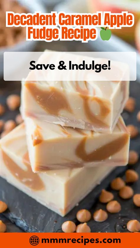 This Caramel Apple Fudge is the ultimate treat for caramel lovers! Rich, creamy, and bursting with apple flavor, it's perfect for fall or any time you crave something sweet. You’ll love the smooth texture and irresistible taste. Save this pin and indulge in homemade fudge heaven! Homemade Cheese Danish Recipe, Caramel Apple Fudge, Easy Carmel, Fall Fudge, Apple Fudge, White Chocolate Tart, Chocolate Line, Cheese Danish Recipe, Homemade Fudge Recipes